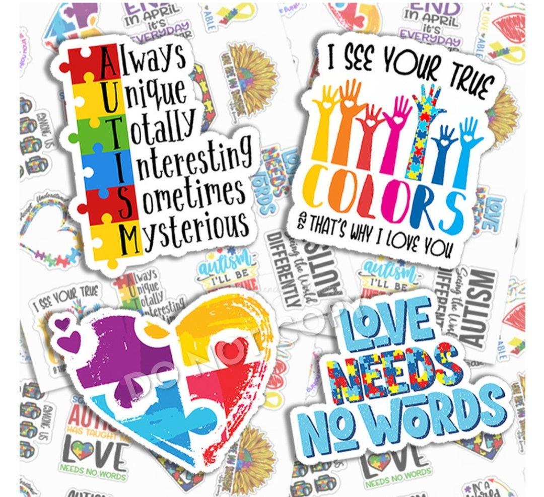 Autism Awareness Variety Pack Sticker Sheet – ARK Kreations Designs
